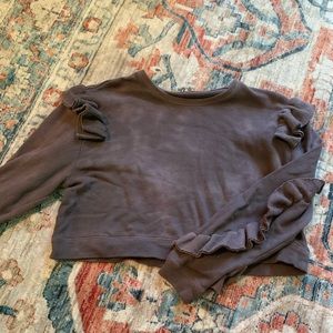 loveshackfancy purple cropped sweatshirt